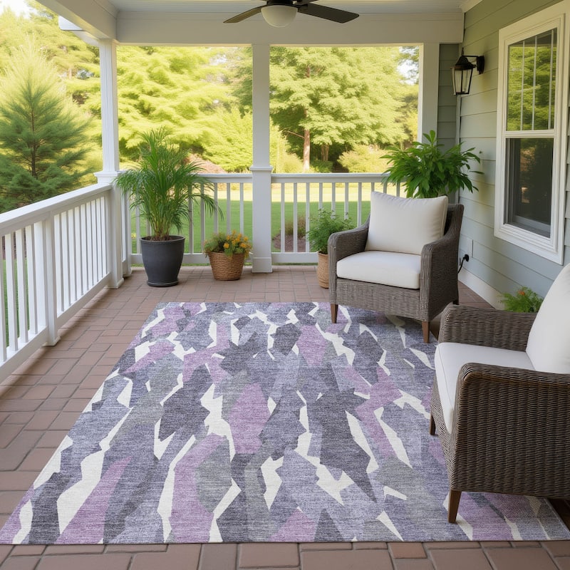 Machine Washable Indoor/ Outdoor Contemporary Dylan Chantille Rug