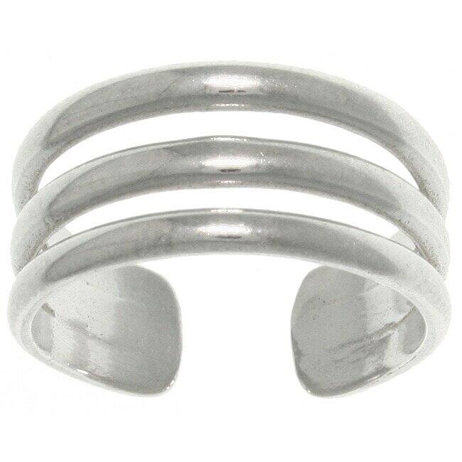 Sterling Silver 3-band Wide Toe Ring