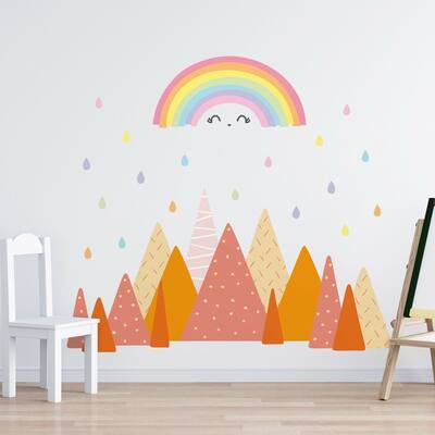 Walplus Cute Rainbow Mountains Children Kids Wall Stickers Nursery Décor
