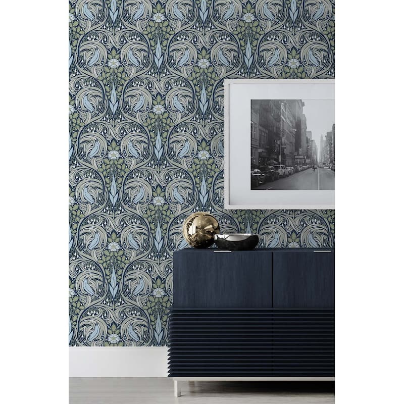 NextWall Bird Ogee Peel and Stick Wallpaper
