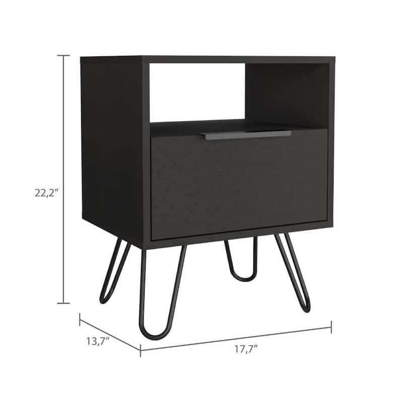 Minimalist Nightstand Fashion Nightstand with One Drawers Four Support Feet, with a Design Sense