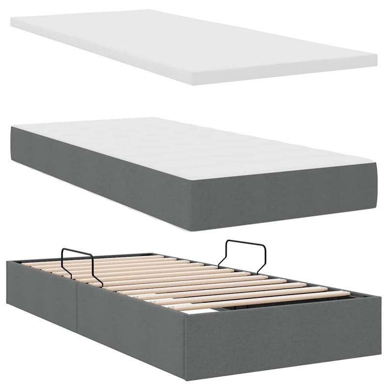 vidaXL Storage Bed with Mattress in Polyester