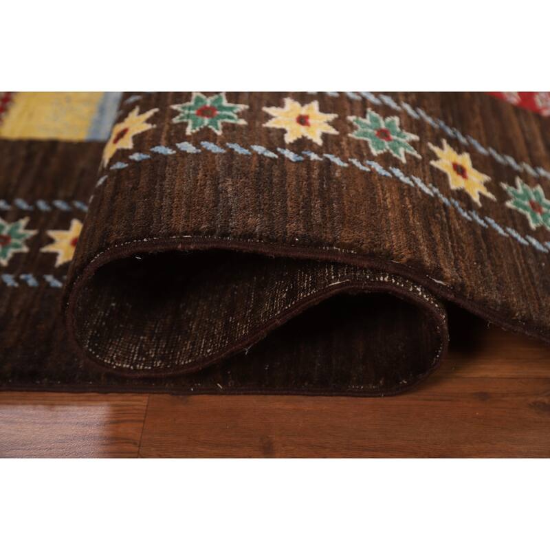 Gabbeh Kashkoli Oriental Area Rug Hand-knotted Wool Carpet - 6'5" x 8'3"