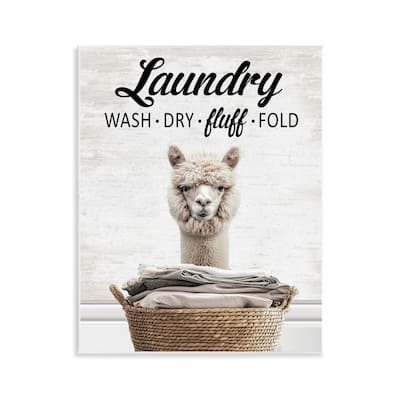Stupell Wash Dry Fluff Laundry Wall Plaque Art Design By Lettered and Lined