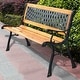 preview thumbnail 4 of 2, FarmHome Outdoor Patio Park Cast Iron Garden Porch Chair Bench - Natural - 49.5 inches x 20.5 inches x 29 inches