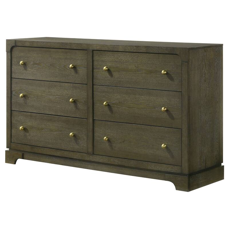 6-Drawer Dark Cocoa Dresser Cabinet with Sleek Finish, Smooth Glide Drawers, and Durable Bedroom Storage Design