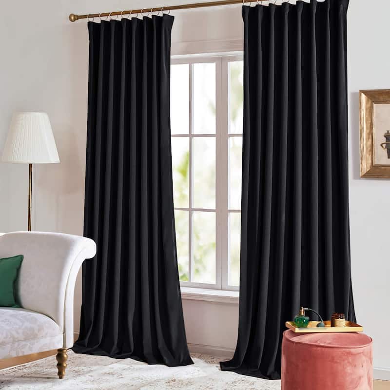 Deconovo Velvet Room Darkening Curtain Panel, Thermal Insulated