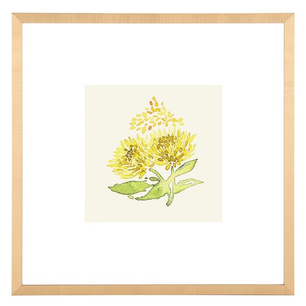 slide 2 of 5, SAFAVIEH Summer Wishes 16-Inch Square Framed Wall Art Yellow/Bronze