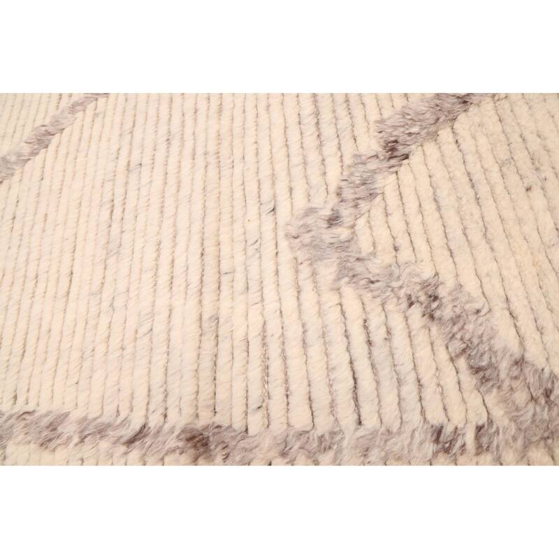 ECARPETGALLERY Hand-knotted Looma Cream Wool Rug - 8'1 x 10'0