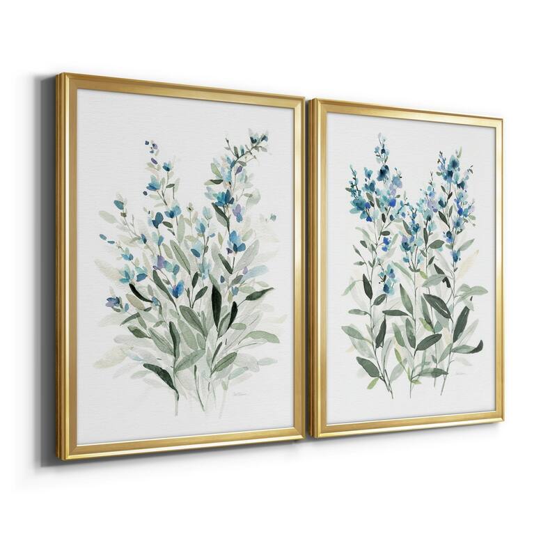 Delicate Blue Botanical I Premium Framed Print - Ready to Hang - Multi-Color