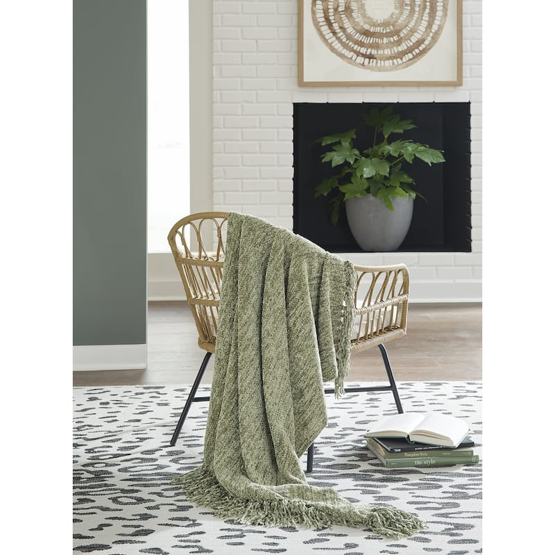 Signature Design by Ashley Tamish Throw (Set of 3) - Green - 50.5" W x 70" D x 0.25" H