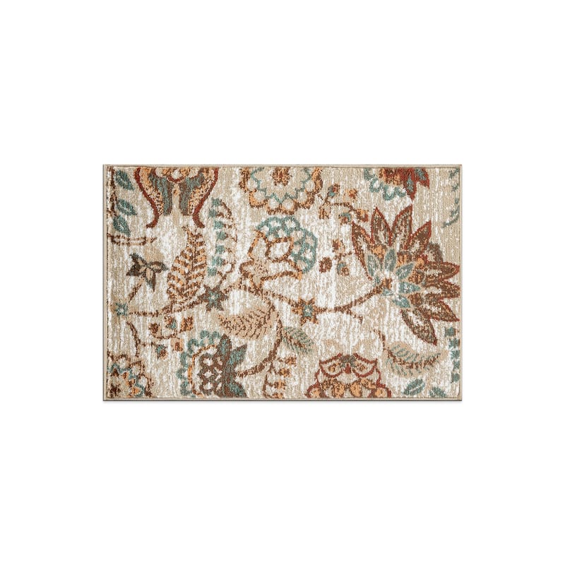 Beige Multi Floral Medallion Stylish and Durable Area Rug