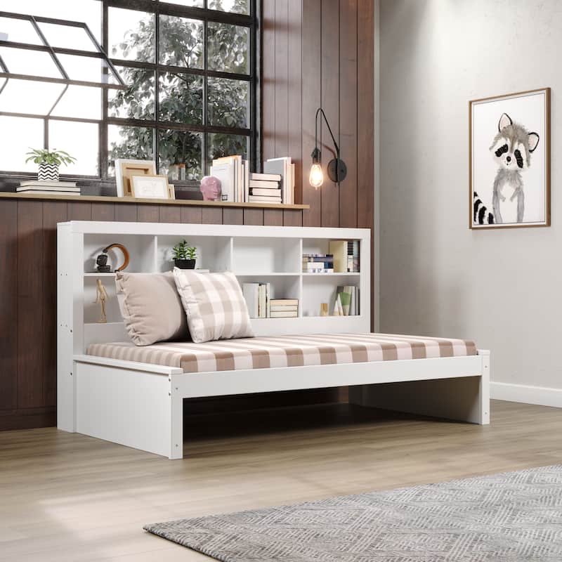 Twin Bookcase Daybed in White
