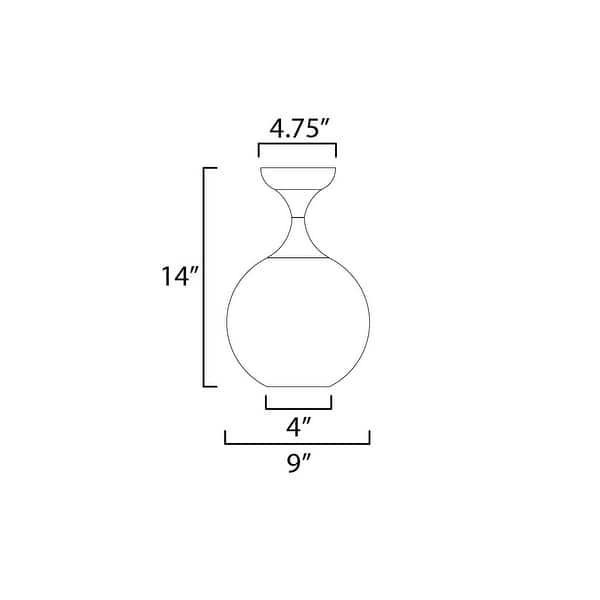 Maxim 21229MR Neve 9" Wide Semi-Flush Globe Ceiling Fixture