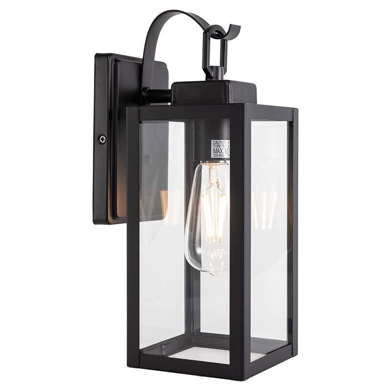 1-Light Outdoor Matte Black Wall Light Sconce