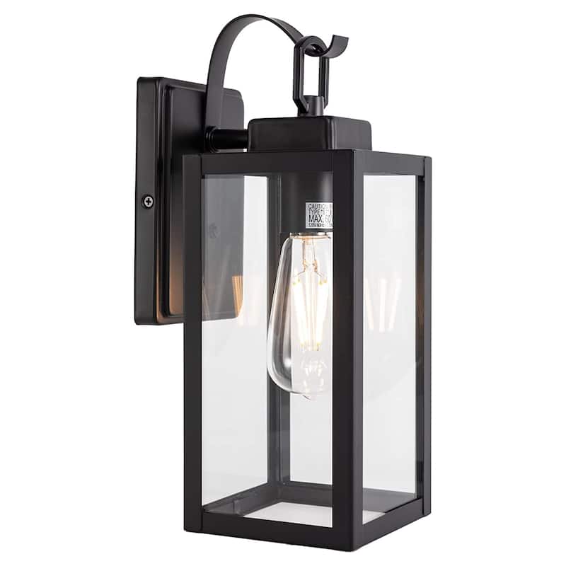 2PK-1 Light Outdoor Matte Black Wall Sconce Lantern - 5"x6.7"x13.78"