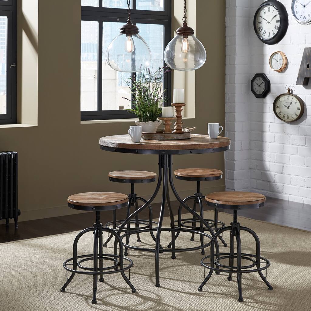 Carbon Loft Vintage Series Distressed Metal Pub Table