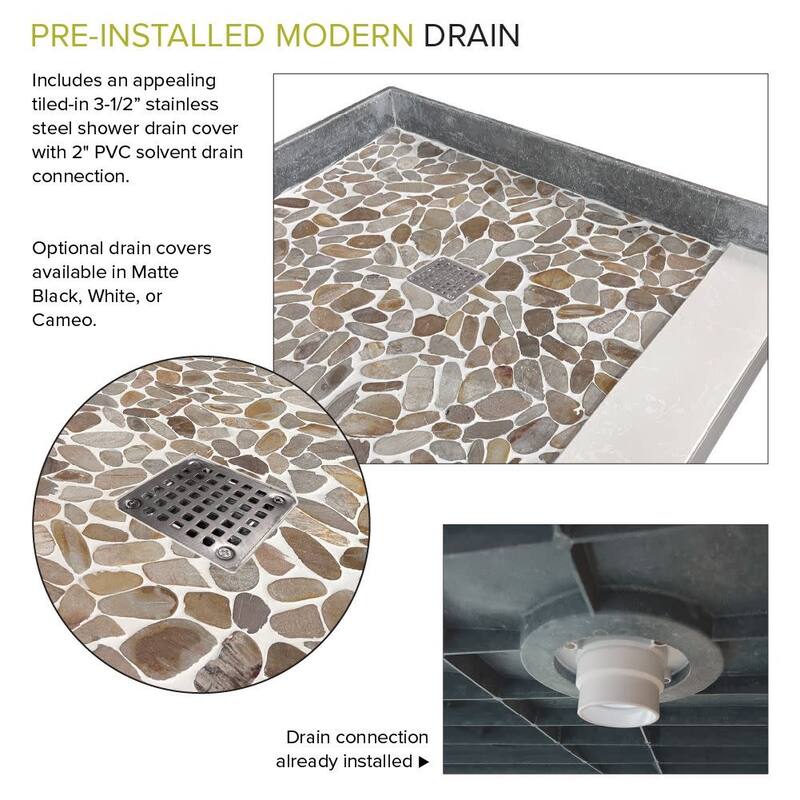 Transolid FPT6036L 60" x 36-1/4" Rectangular Shower Base with Single