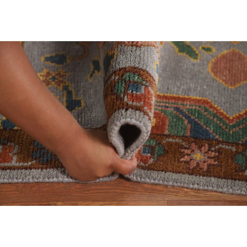 All-Over Oushak Area Rug Hand-Knotted Wool Carpet - 8'0" x 10'0"