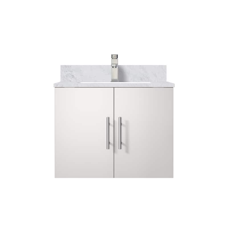 Geneva Bath Vanity Carrara Marble Top, Sink and Faucet