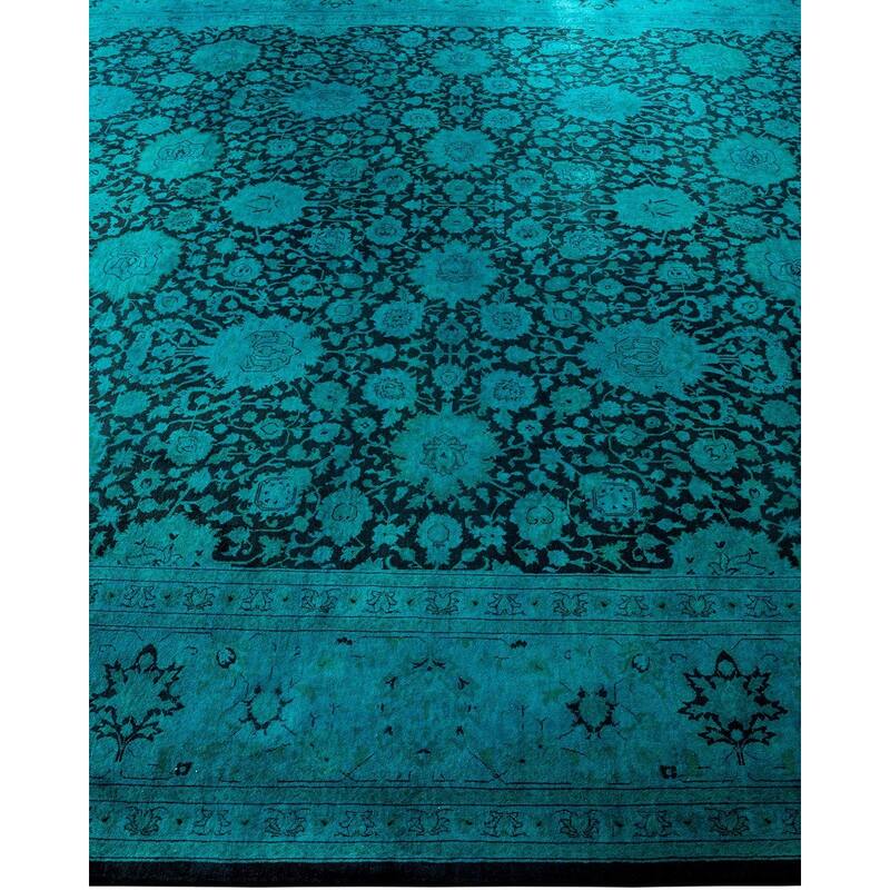 Fine Vibrance, One-of-a-Kind Hand-Knotted Area Rug - Blue, 9' 2" x 12' 1" - 9' 2" x 12' 1"