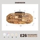 preview thumbnail 4 of 8, 19 In. Rattan Low Profile Ceiling Fan With Lights And Remote, Black Flush Mount Ceiling Fan Light