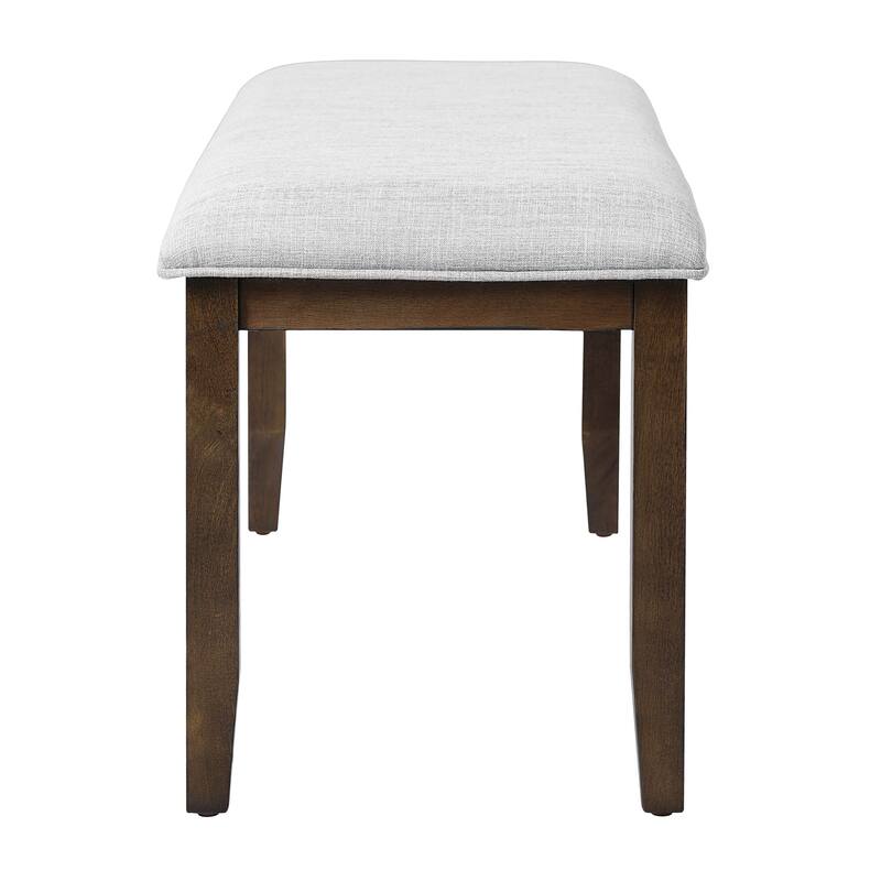 Roomfitters Upholstered Entryway Bench, 38 Inch Bedroom End of Bed Bench, Dining Bench with Padded Seat, Solid Wood Legs