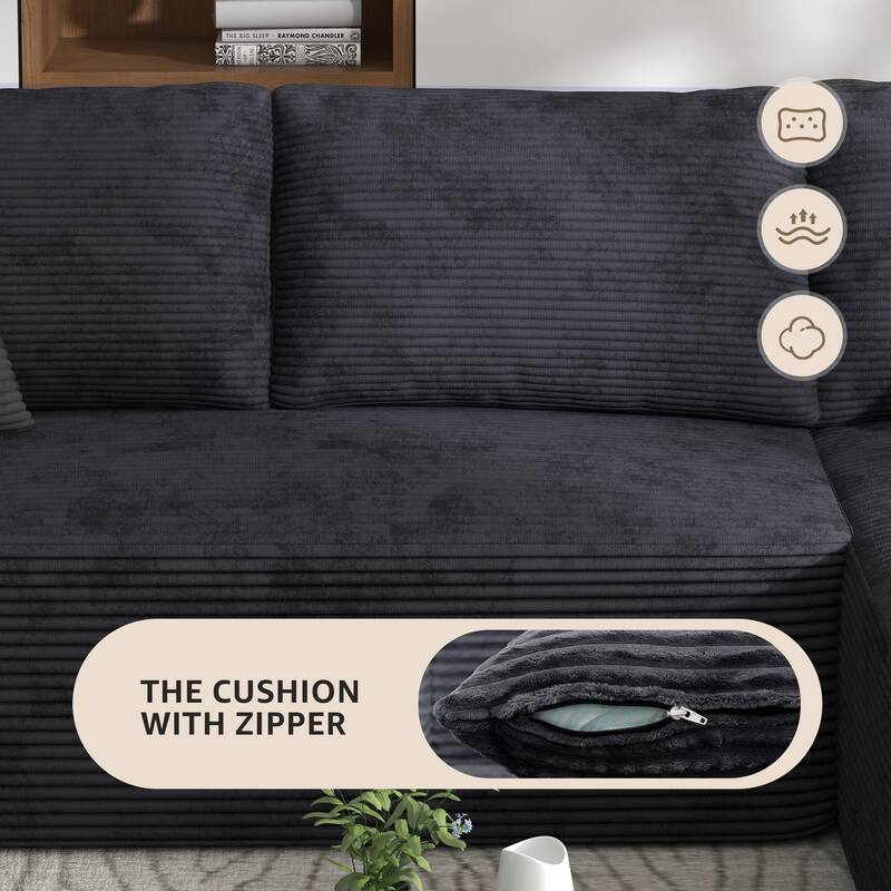 Oversized U-Shaped Sofa Modular Removable Applicable Living Room Furniture Set