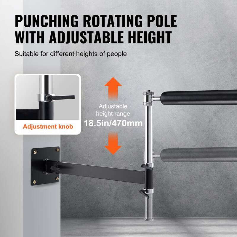 Wall Mount Boxing Spinning Bar, Adjustable Punching Spinning Bar, Boxing Speed Trainer with Gloves, Boxing Training Equipment