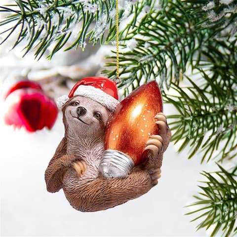 Santas Sloth Holiday Ornament