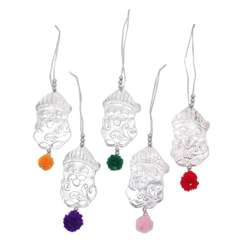 Novica Handmade Dreaming Gnomes Aluminum Ornaments (Set Of 5)