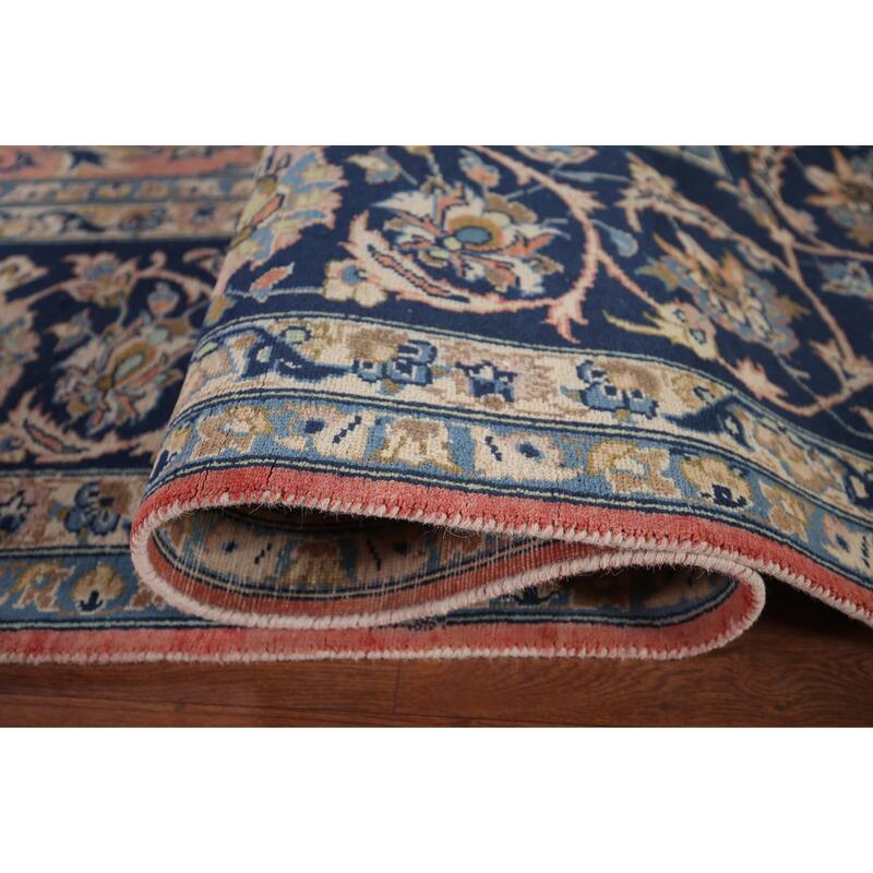 Traditional Pink Najafabad Persian Vintage Rug Handmade Wool Carpet - 9'6"x 13'0"