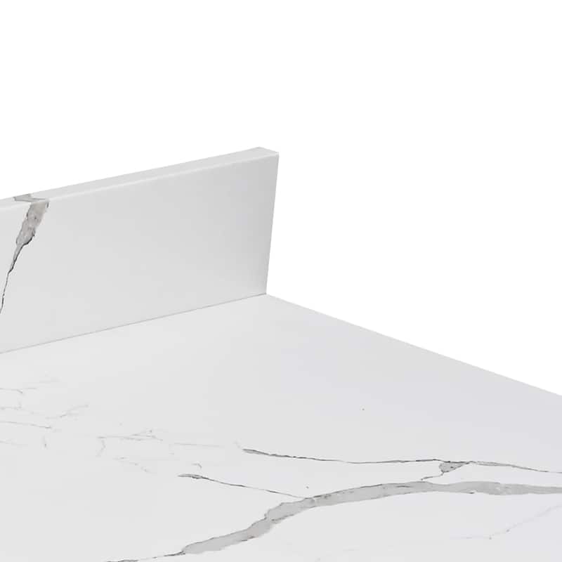 Bathlet Calacatta Quartz 60-in Single Sink Bathroom Vanity Top with Side Splash