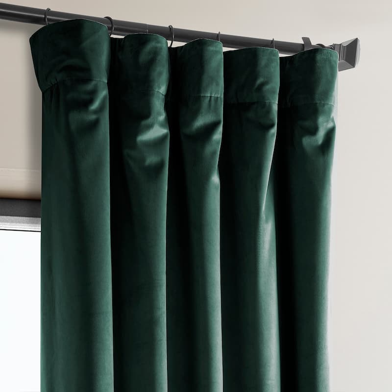 Exclusive Fabrics Heritage Plush Velvet Room Darkening Curtain (1 Panel) - Luxurious Single Drapery for Enhanced Room Darkening