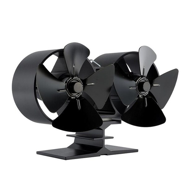 Teraves 8 Blades Twin Fuel Saving Eco Fireplace Fan for Wood Stove - N/A