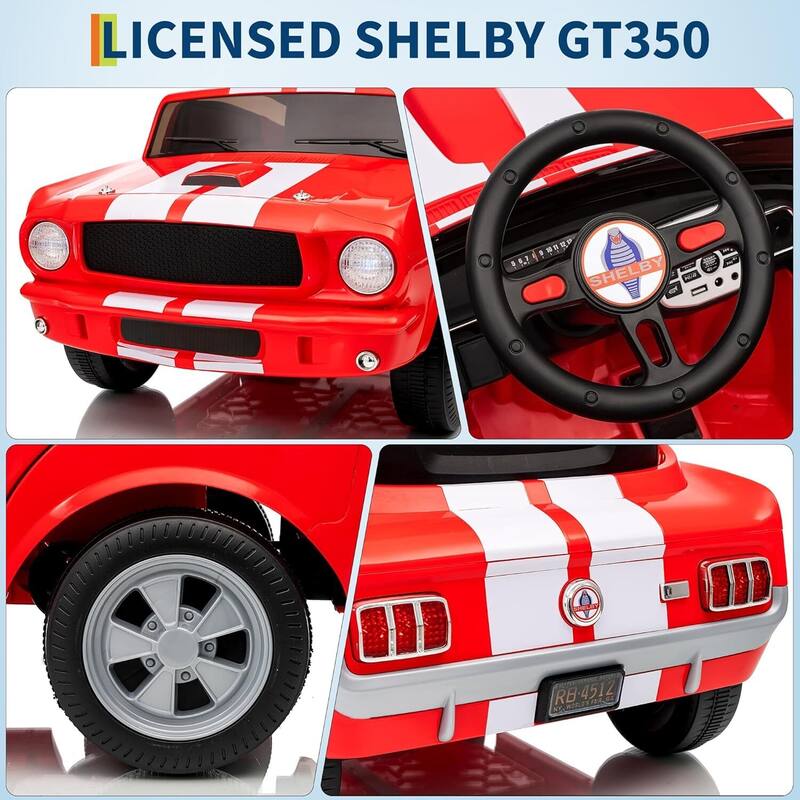 12v Electric Vehicle Licensed Shelby GT350 Ride on Car Toy for Kids Best Gifts