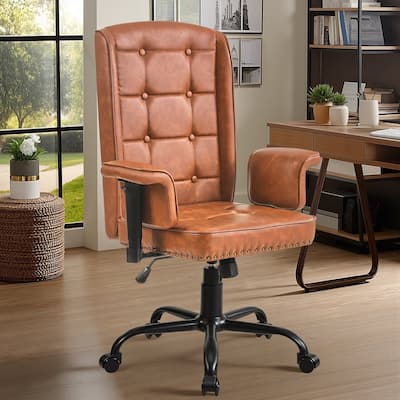 Javlergo Adjustable Home Office Desk Chair Desk Chair Executive Office Chair Computer Chair Ergonomic Mid Back with 360° Swivel