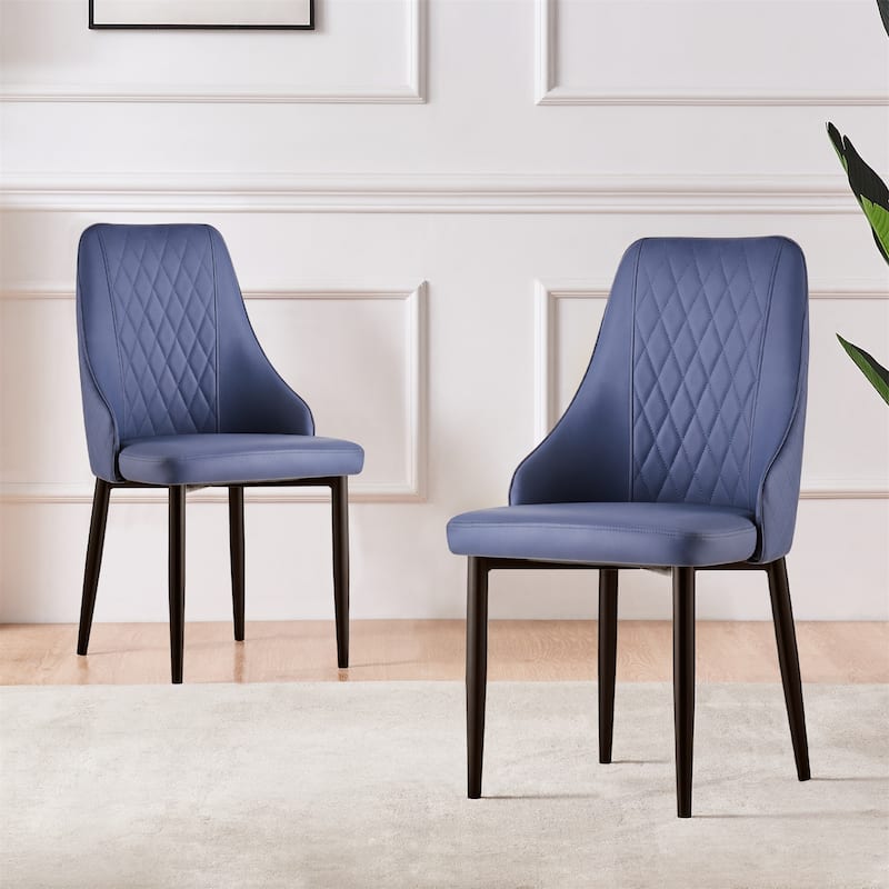 Faux Leather Upholstered Dining Chairs Set of 2 - 35.63"H x 17.72"W x 17.32"D