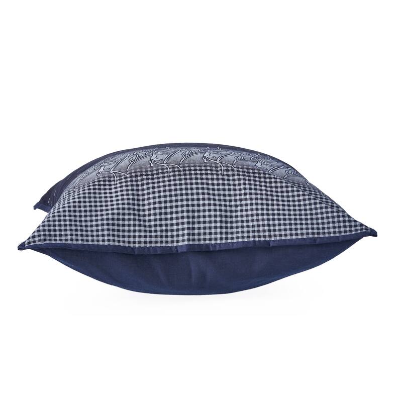 Sevita Navy and White Geometric Throw Pillow