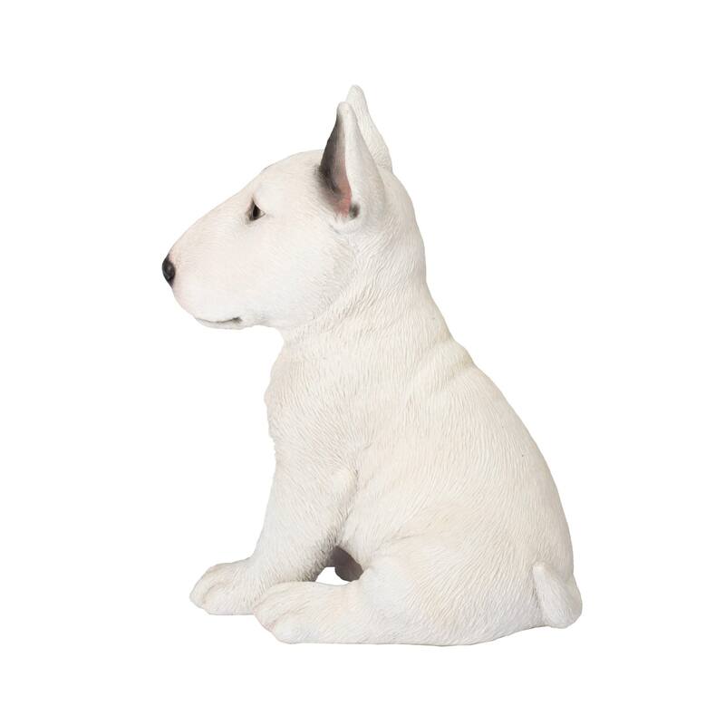 Sitting Bull Terrier Puppy Outdoor Garden Statue- 7"