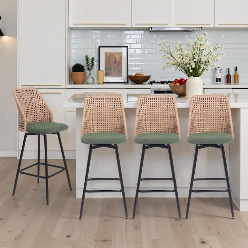 28.7"H Swivel Bar Stools/ Counter Stools with Metal Legs Set of 4 - Set of 4