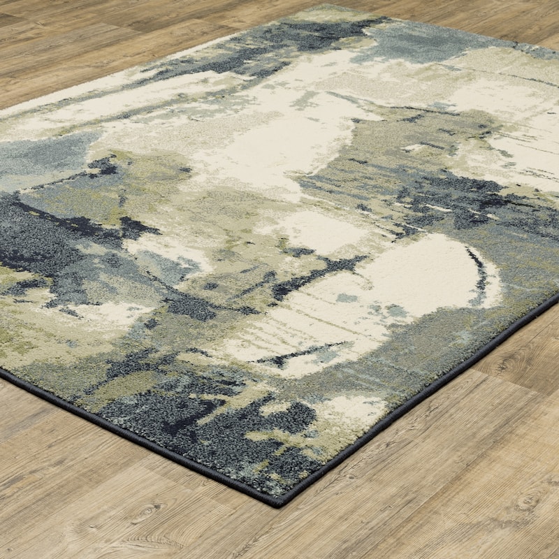 Style Haven Salinas Contemporary Abstract Blue/ Grey Indoor Area Rug