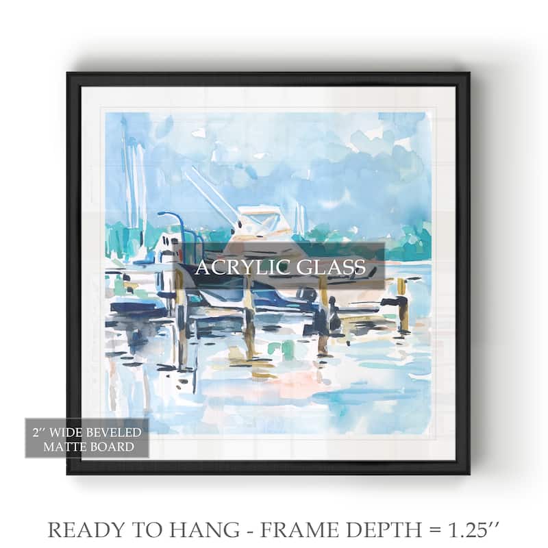 Watercolor Marina II -Black Framed Print