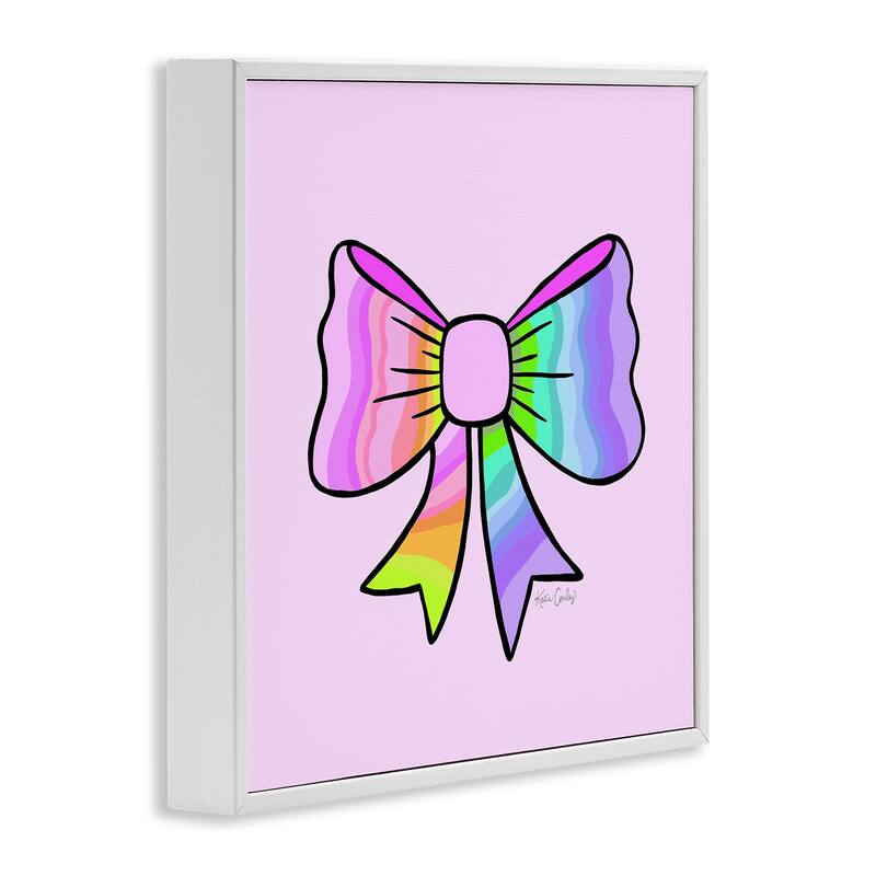 Stupell Pastel Rainbow Ombre Ribbon Framed Giclee Art Design By Katie Conley