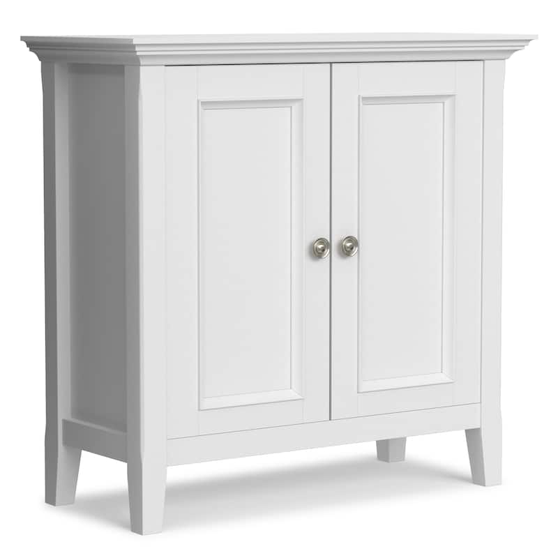 WYNDENHALL Halifax Solid Wood Transitional Low Storage Cabinet - 32"w x 14"d x 31" h