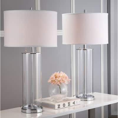 SAFAVIEH Lighting Latosha 31-inch Clear/ Off-White Table Lamp (Set of 2) - 16" x 16" x 31"