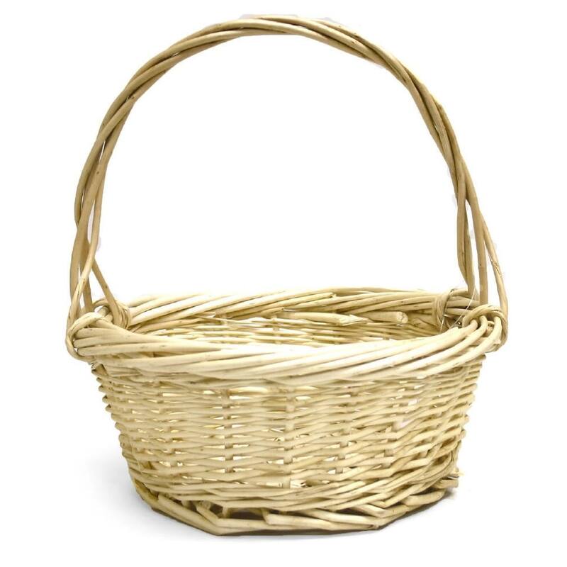 Round With Handle And Rolled Rim Willow Basket On Sale Bed Bath