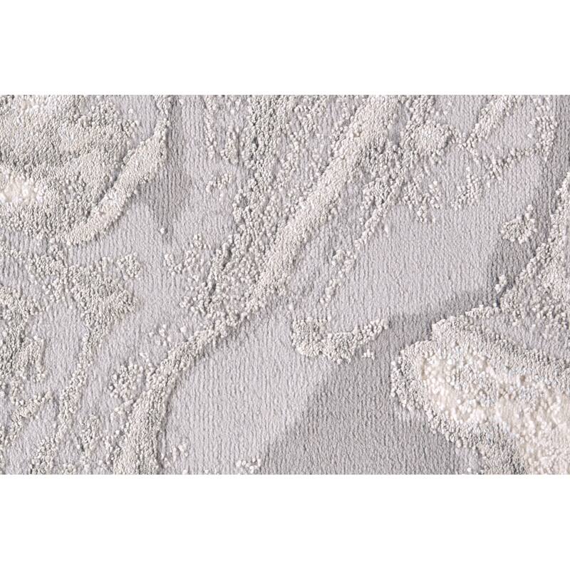 Alexander Abstract Watercolor Rug, Silver Gray/Ivory, Area Rug