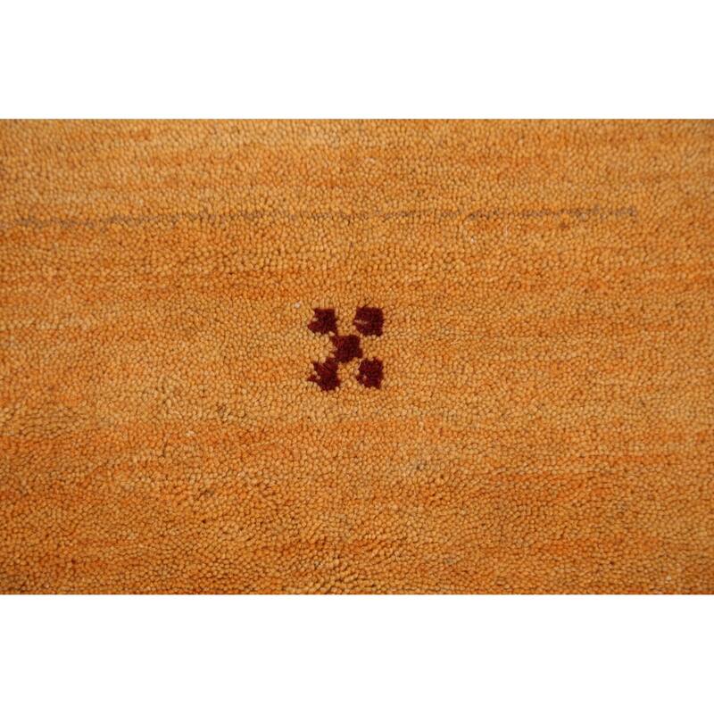 Hand Knotted Oriental 100% Wool Carpet Tribal Tribal Yellow & Gold Gabbeh Area Rug - 6' 4'' X 4' 7''