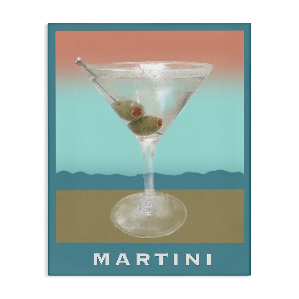 Stupell Martini over Muted Tones Canvas Wall Art Design By Matthew Piotrowicz